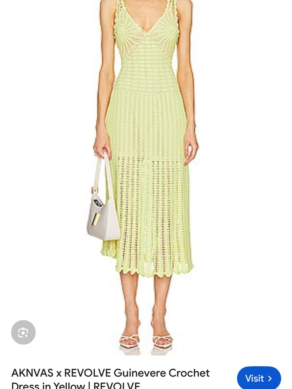 Aknvas Lemon Crochet Midi Dress
